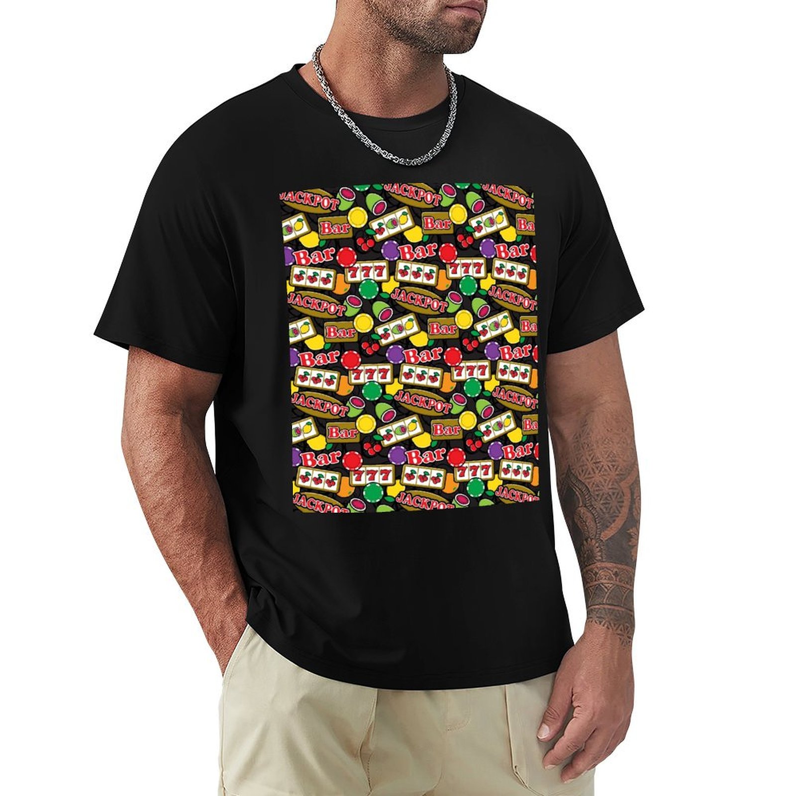Fruit Slot Machine - Casino Jackpot Glücksspielautomat Frucht-Slots Muster T-Shirt